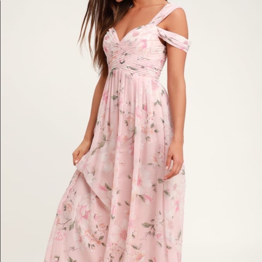 Lulu’s off shoulder floral maxi